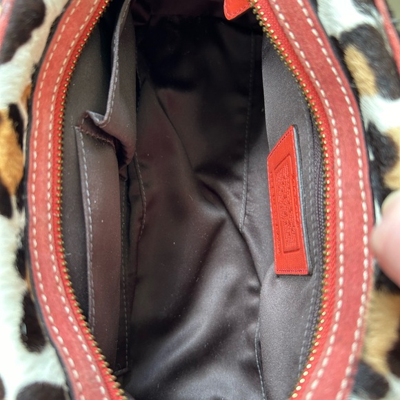 COACH VERY RARE VINTAGE Ocelot Calf Hair Leopard Print Satchel - Picture 8 of 8